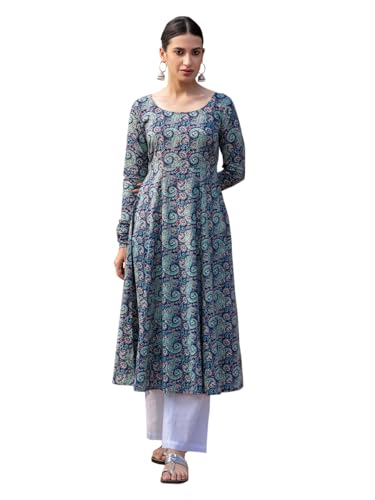 Image of FIORRA Women Cotton Regular Anarkali Kurta