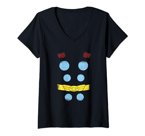 T-shirt col V Thor Marvel femme imprimé armure classique comic pour déguisement d'Halloween
