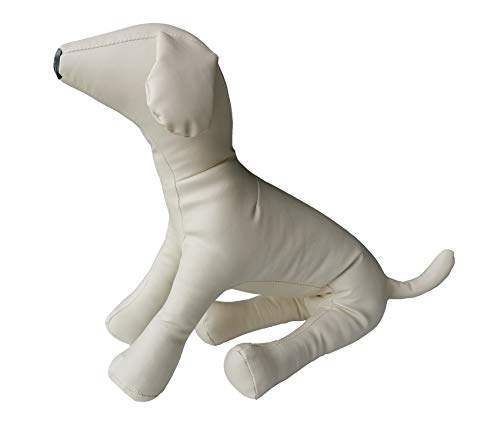 Vedem Sitting Leather Dog Mannequin (L, White)