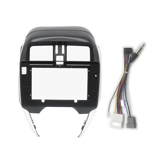 Tablero de Instrumentos estéreo para Nissan para Micra para March para Versa para Note para Livina para Almera para Latio para Sunny para Juke Radio Fascia Estereo Panel(Fascia y Cable,9 Pulgadas)