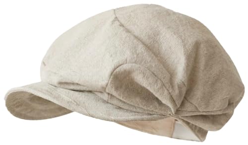Gorra tipo boina plisada de lino y algodón para mujer miniatura 1