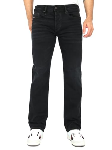 99% cotone, 1% elastan Diesel - Jeans Regular Straight Fit – Vita bassa – Safado-X RB064, Nero , 36W x 32L