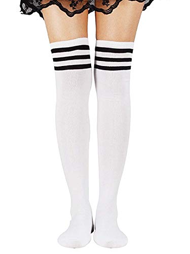 Image of Century Star Thigh High Socks Long Over Knee High Socks for Women Casual Athlete Striped Knee High Stocking