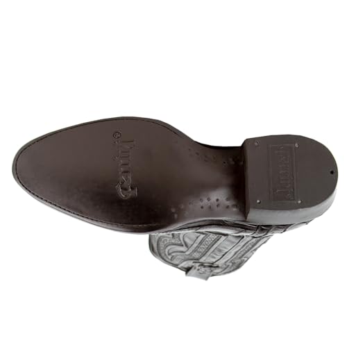 Mens Stallion American Alligator Round Toe Dress Boots Mid Calf - Black4