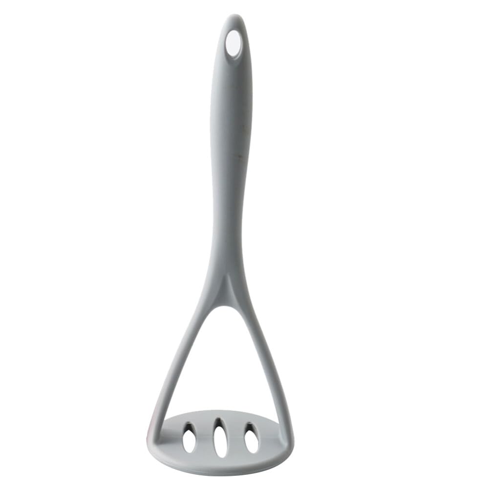 ABOOFAN Potato Masher, Silicone Manual Masher Nonstick Pumpkin Ricer Press Mashed Mud Crusher Kitchen Tools for Bean Root Vegetables Fruits Baby Food Avocado Garlic Grey