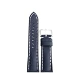 Run Ken Reloj de buceo con correa de lona de 18 mm, 19 mm, 20 mm, 21 mm y 22 mm for hombre y mujer, de liberación rápida, resistente al agua.(Blue-white line,19mm)