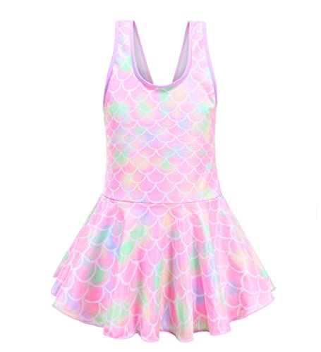 Image of Girls One Piece Unicorn Swimsuit Mermaid Swimwear Rainbow Bathing Suit