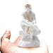 S patnaik Sai Baba Idol for Car Dashboard, Home Temple, Gift | Sai Baba Statue Small Handmade Finishing Sitting on Stone (3.5 Inch)