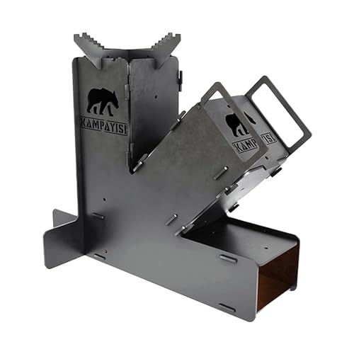 Multi Fuel Burning Camp Stove | Heater, Cooking, BBQ, Grill Folding and Portable Camping Stove with Bag | Outdoor Camping Event Campfire Wood Fire (Ro