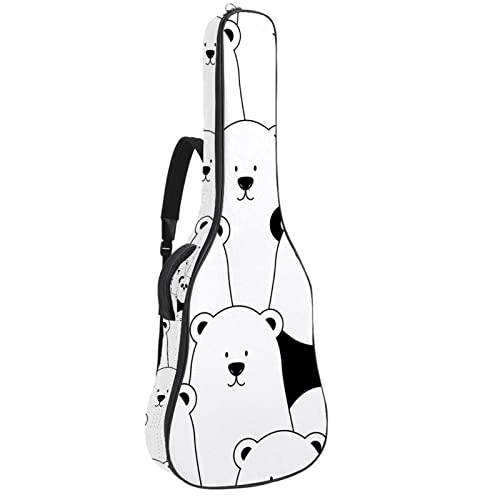 Sac à dos pour guitare acoustique imperméable motif flamant rose 42.9" avec organiseur de sac