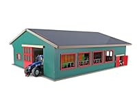 Kids Globe Farming 610310 Kaninchenstall (bewegliche Türen, abnehmbares Dach, Maßstab 1:32, Viehstall, Bauernhof, Bauernhof-Zubehör für Kinder, Bauernhofspielzeug), grün
