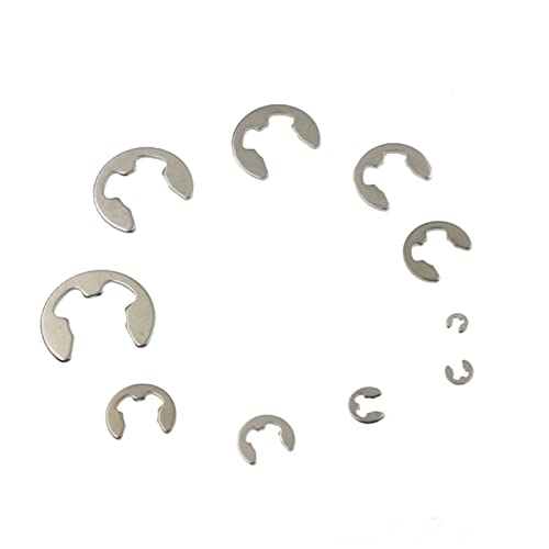 Conjunto de sortimento de clipe eletrônico 120PCS 304 de aço inoxidável M1.5-10 Conjunto de anéis de