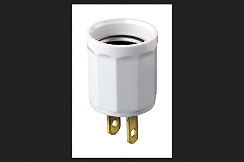 Leviton R52-00061-00W Lampholder Adapter Plug Wht, 1 Pack, White