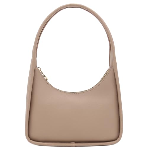 Image of Small Minimalist Shoulder Bag for Women, Faux Leather Underarm Purse, Chic Top Handle Handbag for Everyday