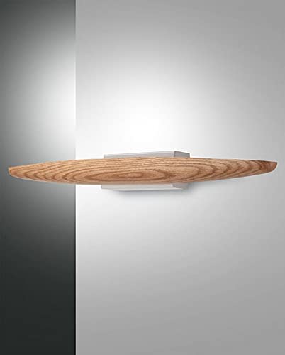Image of Fabas Luce Ribot Integrated LED Wall Light Oak Glass