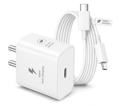 Image of 25W Charger Adapter with C to C Cable, USB Type C Compatible for Samsung Z Fold 6 /5 /4, Z Flip6 /5 /4, S25 /S24 /S24+ /S24 Ultra /S23 /S23+ /S23 Ultra /S23 FE with PD 3.0 Fast Charging(White) Pantom by AIL-KIN