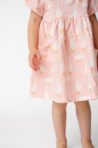 Copper Pearl T-Shirt Dress: Toddler Summer Dress with Deep Pockets and Wavy Hemline, Sizes 0-3M to 5T, Premium Knit Fabric4