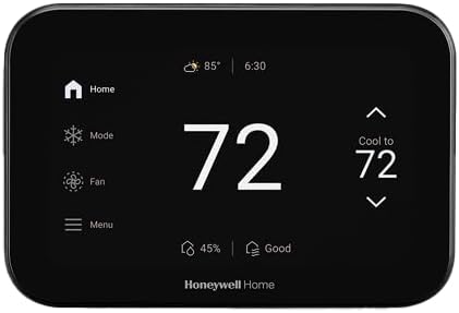 S1100 Smart Thermostat — 5" Touchscreen, WiFi, IAQ Control, 4H/2C Heat Pump / 3H/3C Conventional, Black — THX1100B4/U