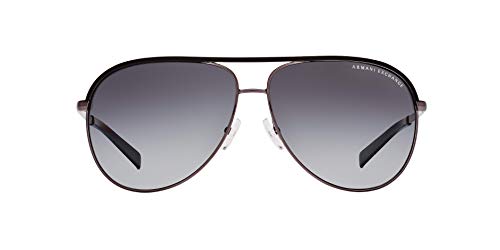Armani Exchange Unisex Sunglasses Shiny Gunmetal & Black Frame, Gradient Grey Polarized Lenses, 61MM3