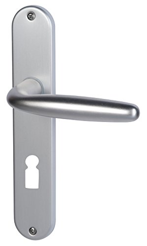 Preisvergleich Produktbild Süd-Metall 40221900 Südmetall Türbeschlag Arena-Langschild komplett Garnitur in Aluminium silber perl satiniert für Zimmertüren Türgriff Türklinke Türdrücker Beschlag