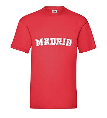 T-shirt Madrid rouge homme XXXL : un haut casual uni grande taille parfait au quotidien