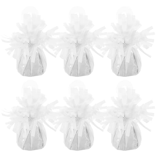 ULDIGI Pesi per Palloncini da Festa 6 Pezzi in Cemento Rivestito Pvc, Blocchi di Peso per Palloncini di Elio, Base Appesantita Decorativa per Compleanni, Matrimoni e Eventi Speciali