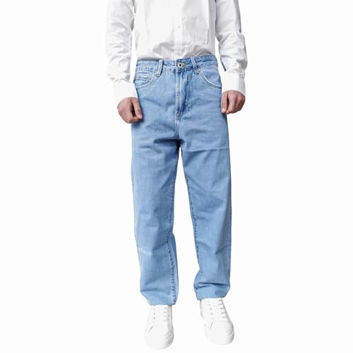 jeans modello Dad relaxed fit light wash non elasticizzato