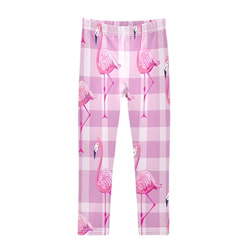 Bolaz Toddler Girls Leggings Printed Yoga Pants Leggings Pink Flamingo Pink Stripe for Kids