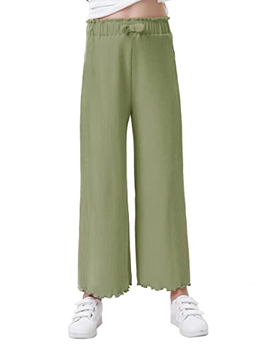 Image of V.&GRIN Girls Wide-Leg Pants, Cropped Summer Flowy Dress Lounge Stretchy Palazzo Pants for Girls 7-16 Years