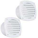 Five Oceans 7-Slotted Louvered Hose Vent, 4-inch Hose Diameter, 2 Pack Air Hose Thru Vent, White ABS Plastic - FO111-M2