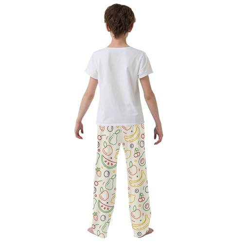 ZZXXB Pear Watermelon Boys Long Pants Soft Trousers Elastic Waist Kids Lounge Bottoms with Pockets S-XL3