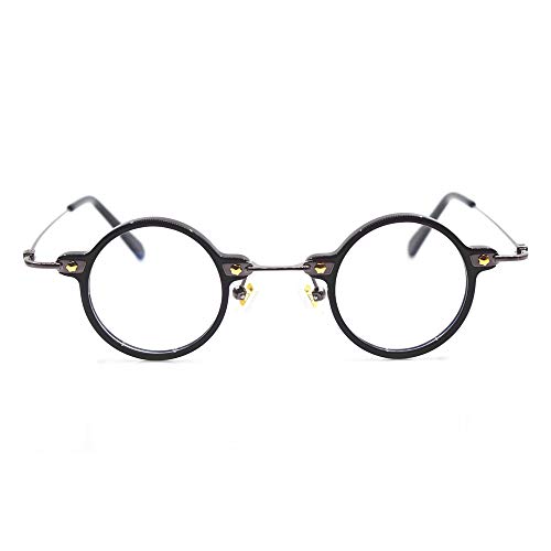 Image of Blue Light Blocking Glasses Computer Game Vintage Small Round Acetate Eyeglasses Frames