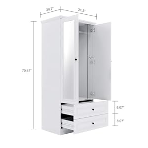 Woodenarmoirewardrobeclosetwithmirrordoorbedroomarmoirestoragecabinet2doormodernwhitearmoirewardrobeclosetwithhangingrodforbedroom Urban Country Home Decor Wooden armoire wardrobe closet with mirror door bedroom armoire storage cabinet 2 door modern white armoire wardrobe closet with hanging rod for bedroom urban country home decor