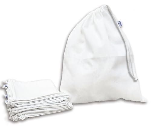 Image of Cotton 10 pieces Drawstring Muslin Bags (10x12 inch)
