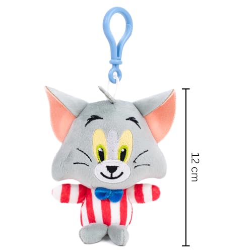 Image of Mirada Official Tom & Jerry Hanging Tom Soft Toy - 12cm | Cute & Lightweight Plush Keychain for Kids, Girls & Boys | Adorable Mini Stuffed Character for Bags, Gifting & Collectible Fans