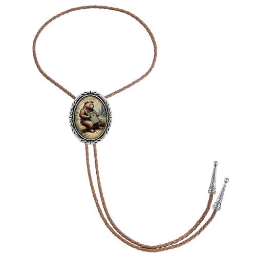 Image of Jeilwiy Bolo Tie for Men Western Cowboy Gothic Bolo Tie Necklace Halloween | Glow in Dark Bolo Tie for Men Women, 3D Halloween Bolo Tie, Gothic Western Ties, String Ties for Men Rodeo Leather Necktie