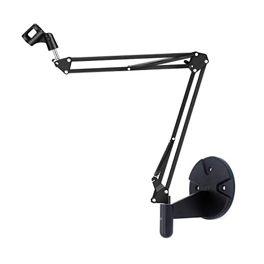 Microphone Wall Mount, Suspension Mic Stand Clip for Blue Yeti Snowball,Radio Broadcasting, Voice-Over Sound, Stages,TV Stations,Youtube