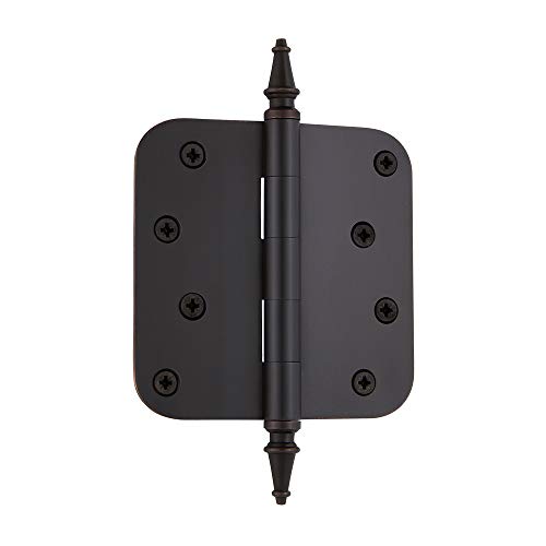 Image of Nostalgic Warehouse 746089 4 inch Steeple Tip Residential 5 /8 inch Radius Corners Door Hinge, Timeless Bronze