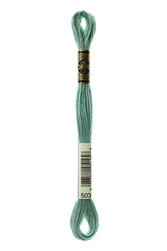 Image of DMC 117-503 Six Stranded Cotton Embroidery Floss, Medium Blue Green, 8.7-Yard