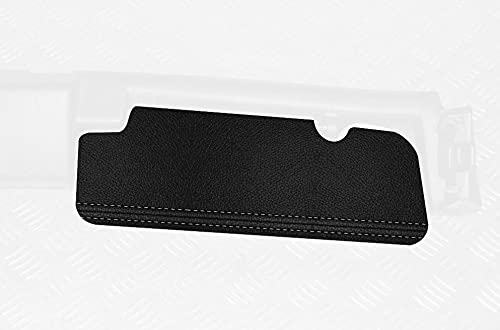 RedlineGoods Sun Visor Covers Compatible with Mazda Miata ND 2016-24. Tailor Made - not Universal. Genuine top-Grade Italian Black Leather with Silver Thread