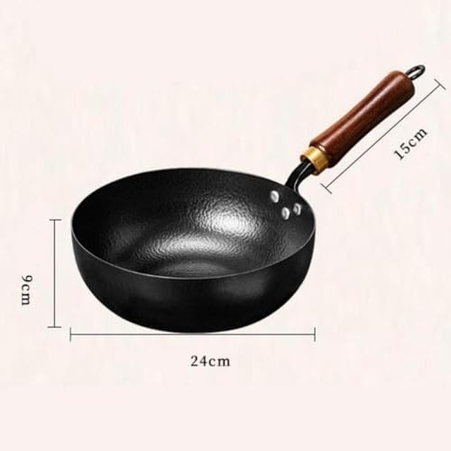 Wok de hierro con mango de madera diámetro 24 cm miniatura 3