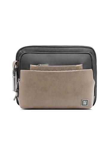 Image of EUME Workport Tablet Sling Bag for Men | Office Bag for Men & Women | With Padded Compartment | Vegan Leather & Nylon Fabric | Fits MacBook Air 13 inch, iPad 7L & Tablets Up to 13 inch