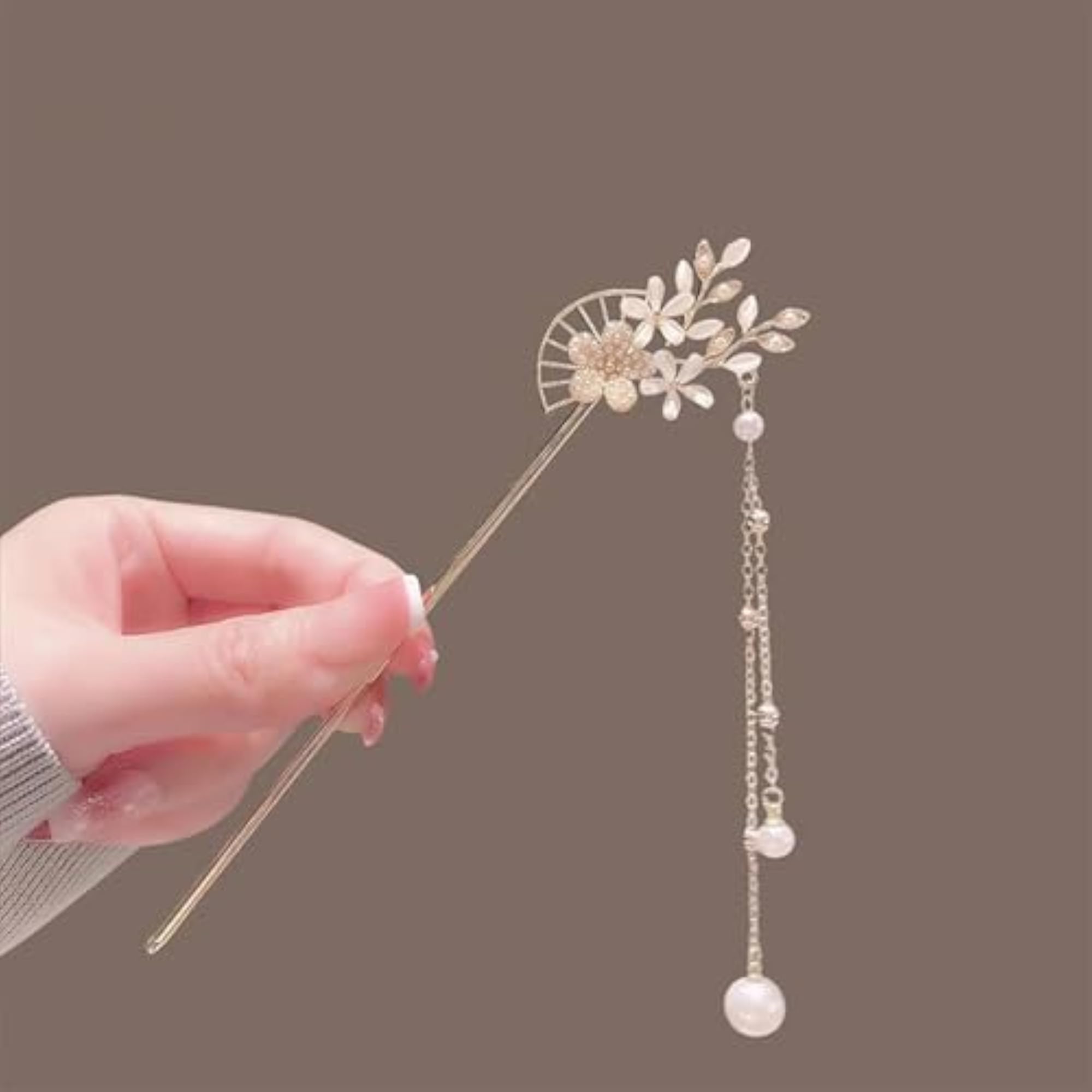 Elegant Gold Plated Hair Stick for Women, Secure Updo Accessory