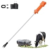 Cattle Prod, Rechargeable Electric Livestock Prod with 2 LED Lights, Waterproof Animal Prod for Livestock Management and Farm Ranch Herding, Cattle Prod with Flexible Shaft for Cows, Hogs, Dogs, Goats