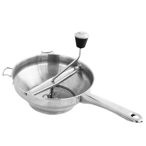 Stainless Steel Food Mill Safety Rotary Food Mill Hand Crank with Handle Wall Hanging Multi-Purpose for Canning Tomato Sauce Applesauce Potato Hand Crank