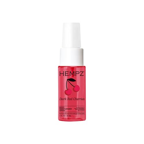 Hempz Cherry Hydrating Mist Spray Dark Red Cherries lightweight fragrance Travel Size Moisturizer Beach Vacation Essential 1 fl.oz.