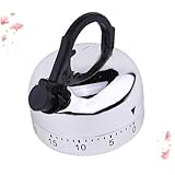 EXHUMKY Mechanischer Küchentimer Minuten Countdown Ohne Batterie Lauter Alarm Silberner Analoger Kurzzeitmesser Für Haushalt Kochen Backen Einfache Bedienung Dekoratives Küchenzubehör