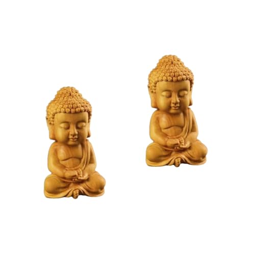 STOBAZA 2pièces Statue De Bois Sculpté Figurine Artisanale Cèdre Décoration pour Maison Et...