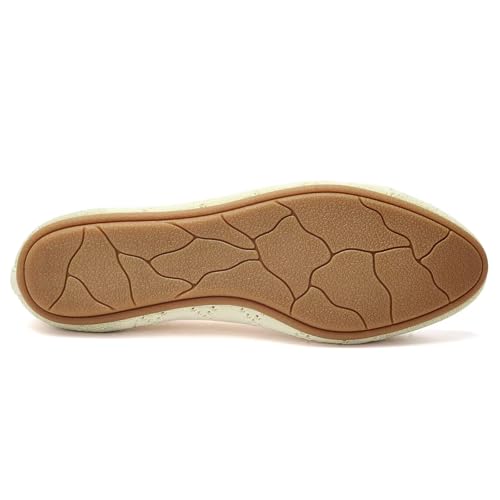 Image of poemlady Women's Ballet Flat Shoes Dress Shoes Knit Round Toe Slip On Ballerina Walking Flats Shoes for Woman Low Wedge Casual