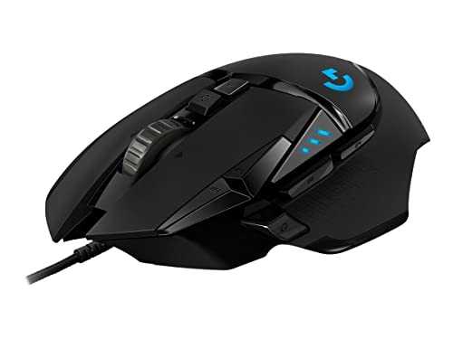 Logitech G G502 HERO Ratón Gaming con Cable Alto Rendimiento, Captor HERO 25K, 25,600 DPI, RGB, Peso Personalizable, 11 Botones Programables, Memoria Integrada, PC/Mac - Negro